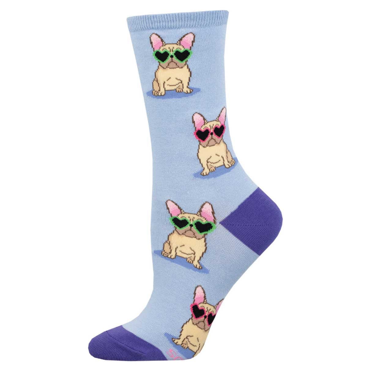 Frenchie Fashion Women's Crew Socks Periwinkle