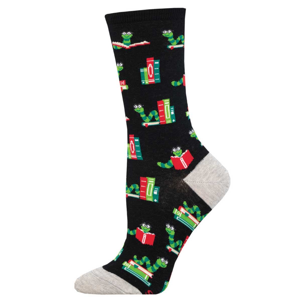 Bookworm Women's Crew Socks Black