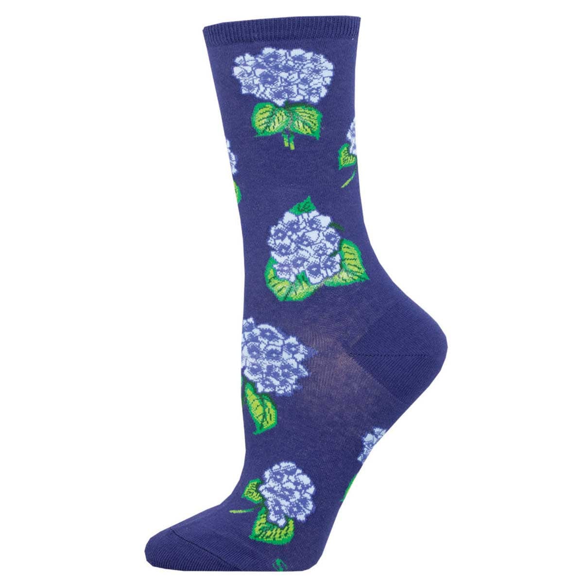 Hydrangeas Women's Crew Socks Blue