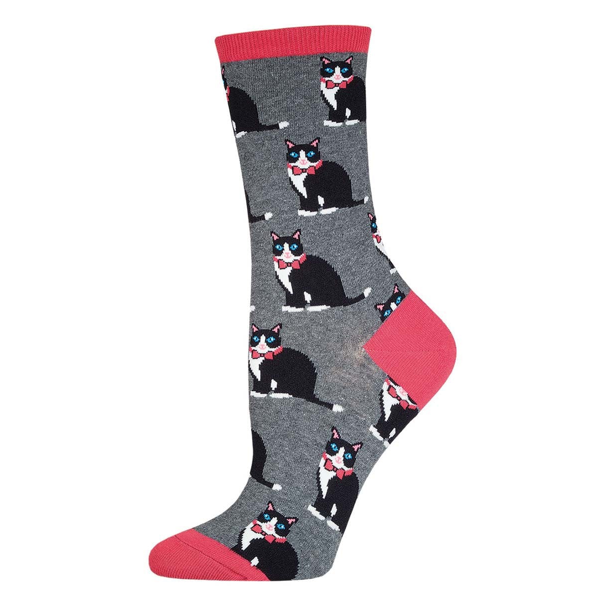 Tuxedo Cats Women&#39;s Crew Socks Grey