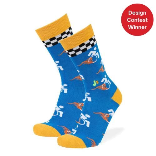 Wheels On Fire Crew Socks Blue / Large