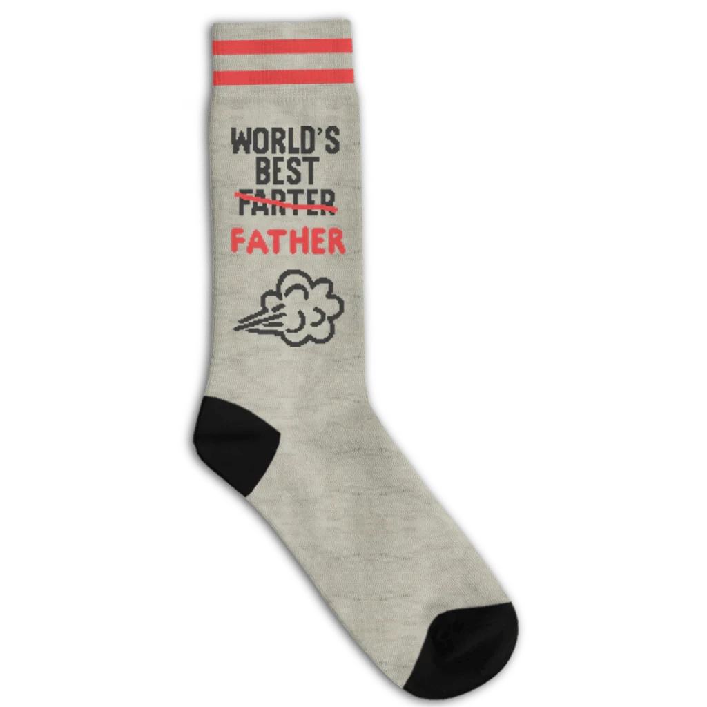 World's Best Farter/Father Crew Socks Grey