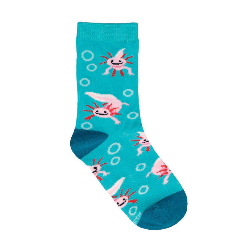 Awesome Axolotls Children's Crew Socks Teal / Youth SockSmith