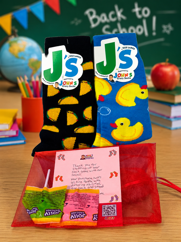 Back to School Gift Bag - for Student John's Crazy Socks