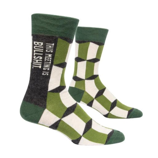 This Meeting Is Bullshit Men's Crew Socks Green