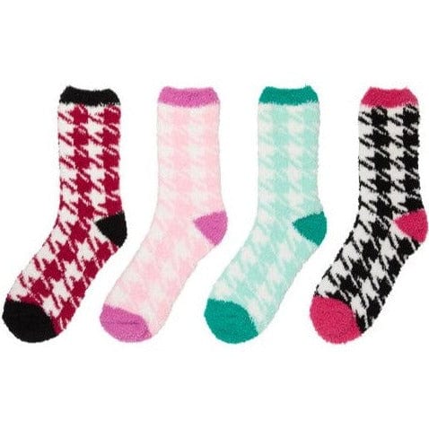 Doorbuster Fuzzy Houndstooth Women's Cozy Sock Multi