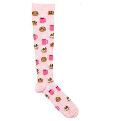 Coffee and Donut Compression Socks Pink