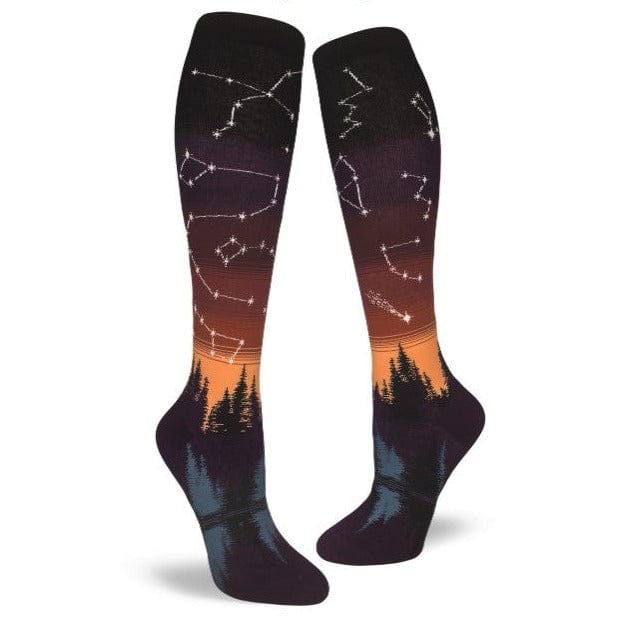 Constellations Afterglow Women's Knee High Socks Brown