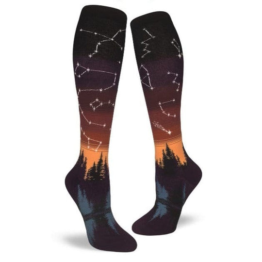 Constellations Afterglow Women's Knee High Socks Brown