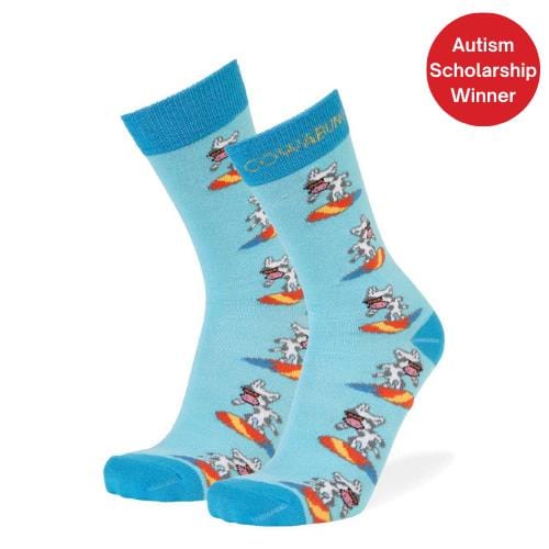 Cowabunga Crew Socks Blue / Large
