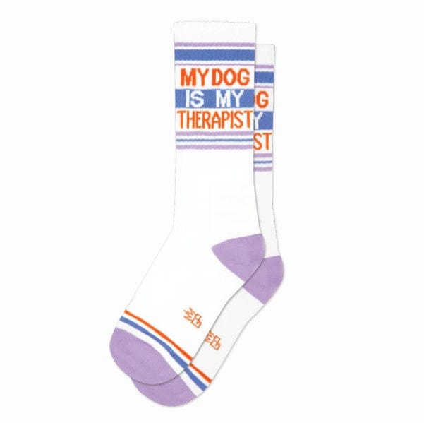 My Dog Is My Therapist Unisex Crew Socks White