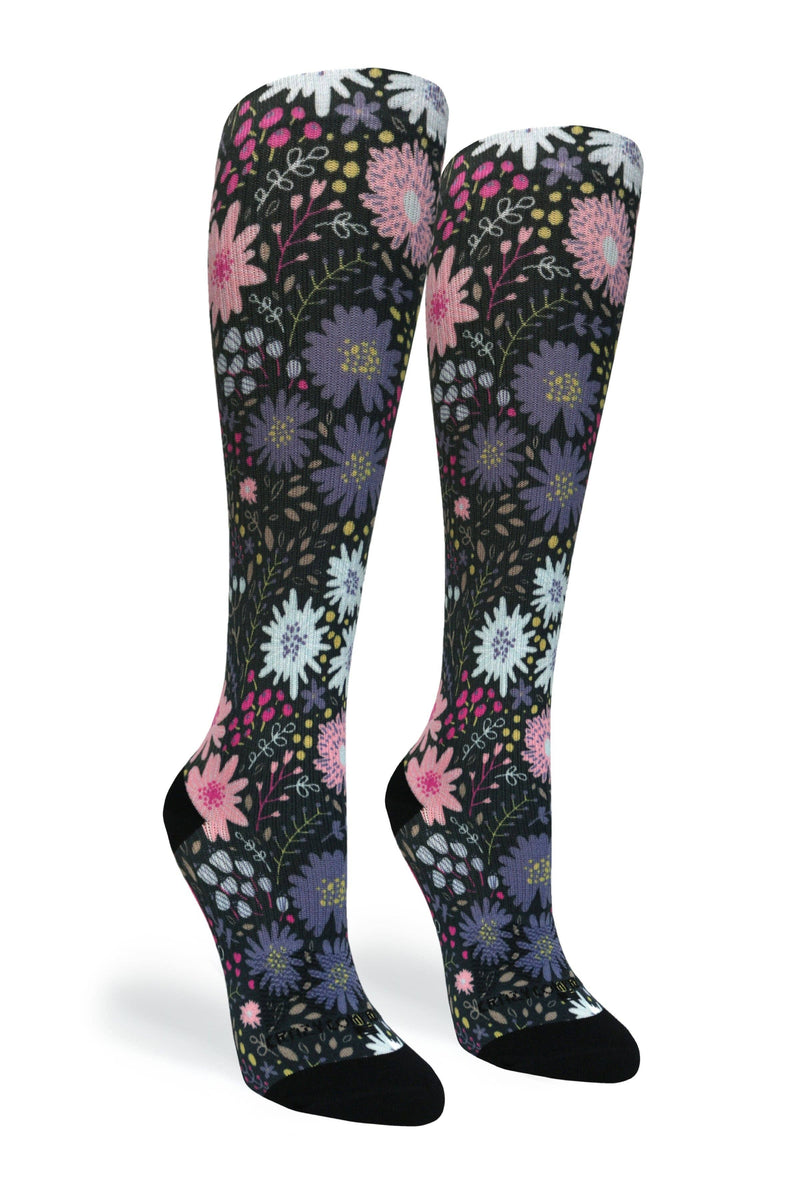 360 Night Garden OTC Compression Socks (Standard & Extra Wide) Standard Width / Standard 15-20mmhg / LG/XL (shoe size 10-13) Crazy Compression