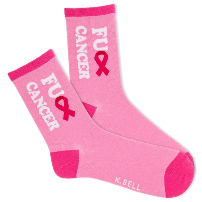 FU Cancer Women's Crew Socks Pink