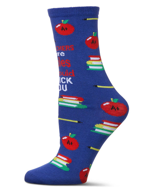 Women's If Teachers Were Apples Greeting Card Socks OS / Surf the Web Infinity Classics International Inc.