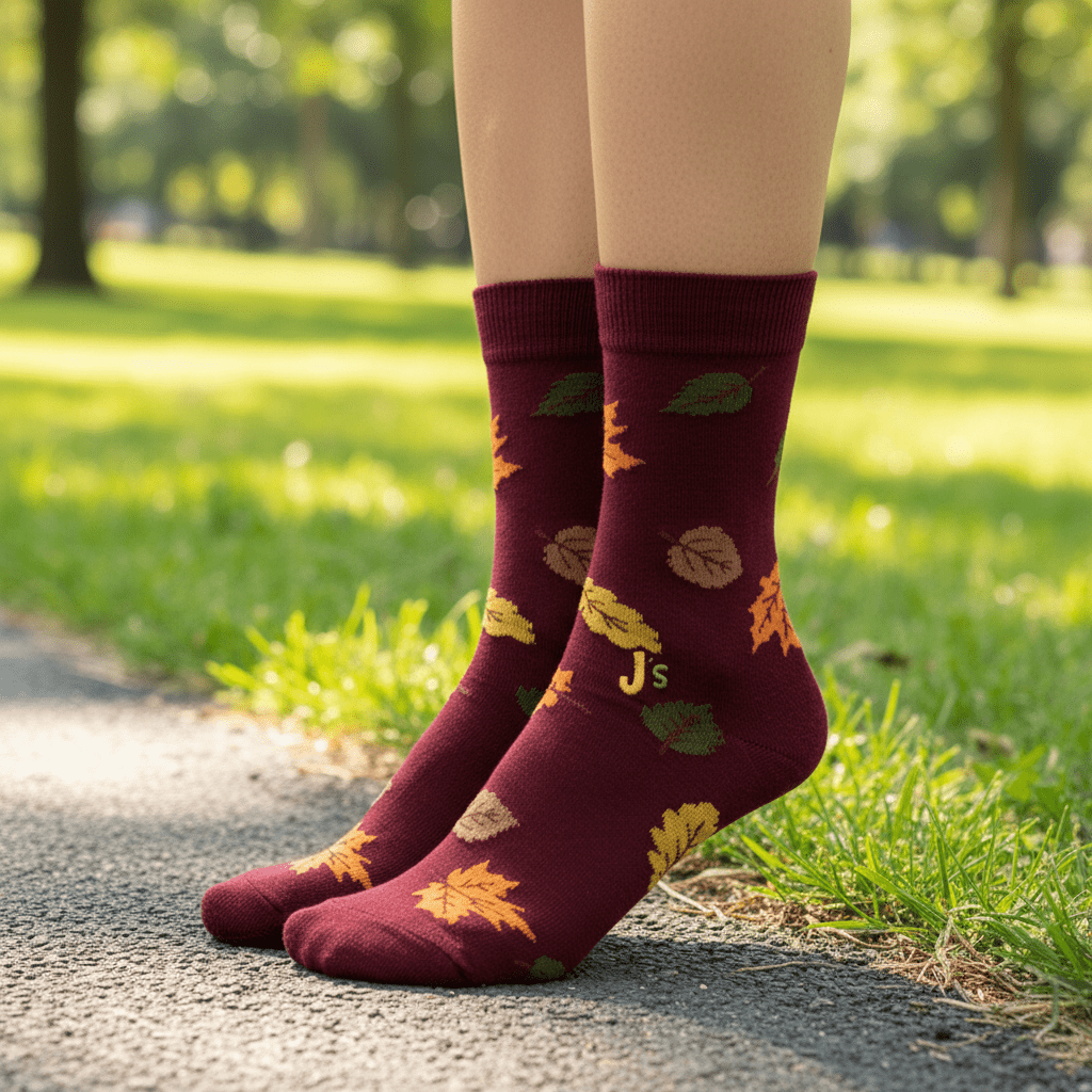 Autumn Leaves Crew Socks John&#39;s Crazy Socks