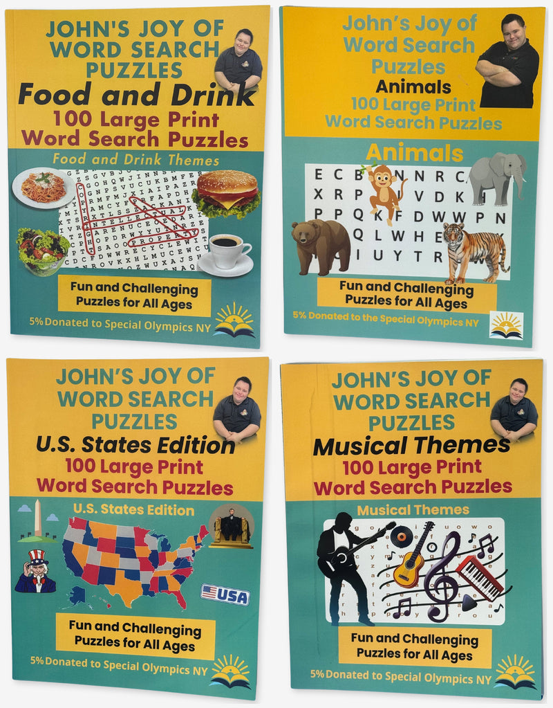 John’s Joy of Word Search Puzzles: 4 Pack Bundle Multi John's Crazy Socks