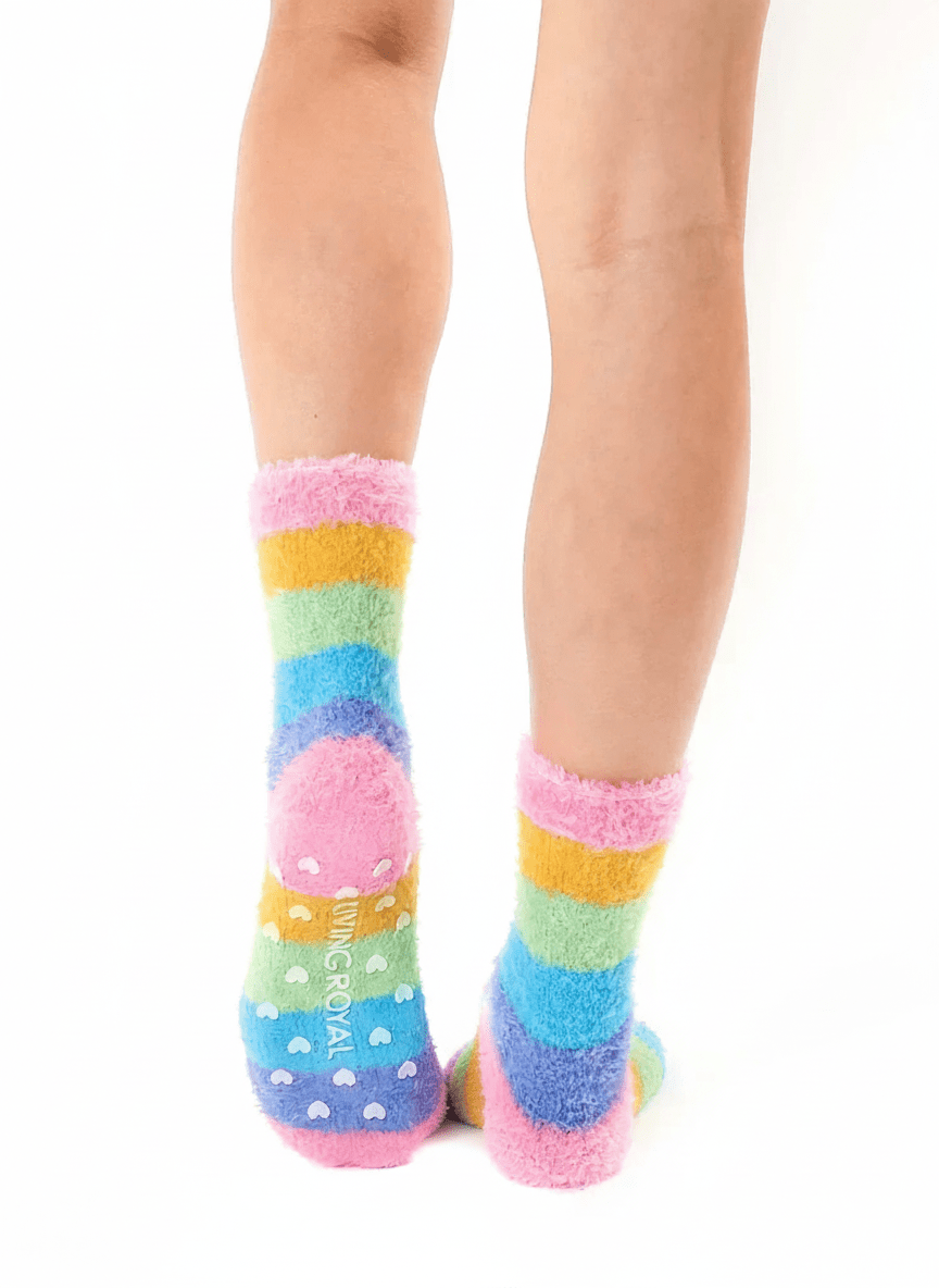 Fuzzy Teddy Crew Socks Multi Living Royal