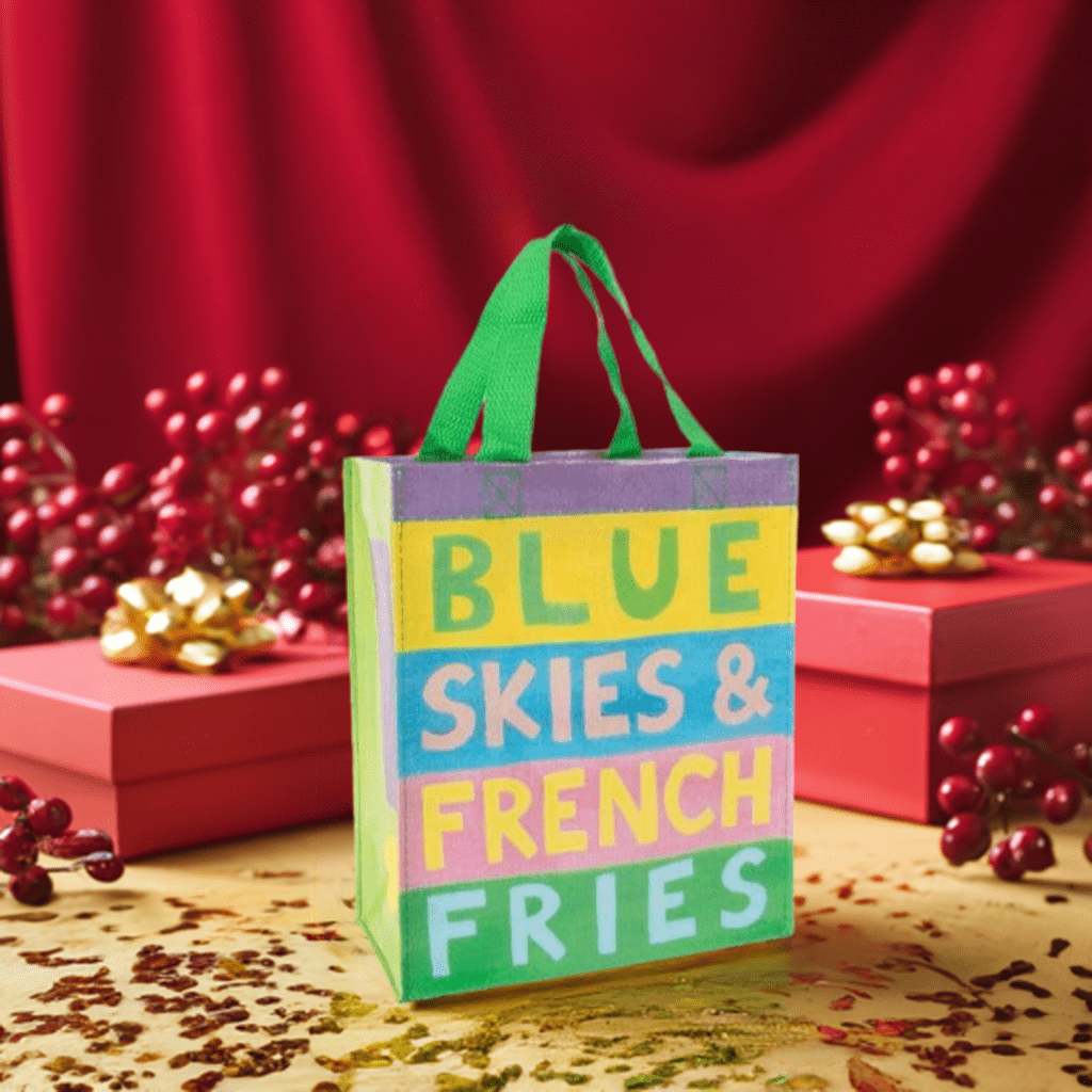 Blue Skies &amp; French Fries Small Tote Bag Multi Print