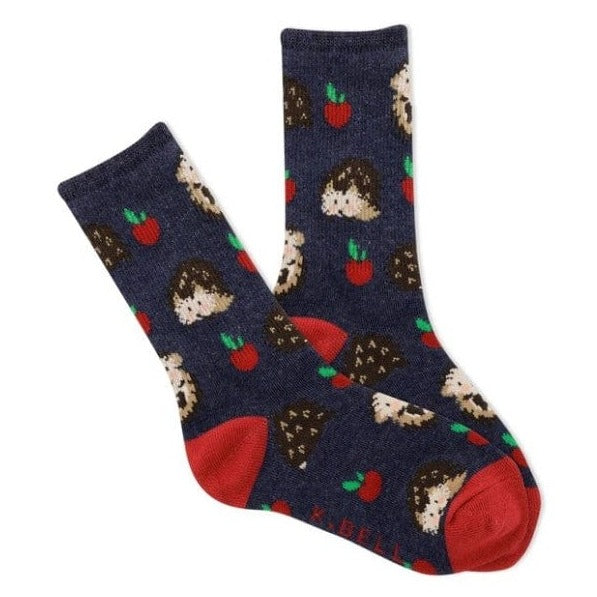 Hedgehog Playtime Kid's Crew Socks Blue