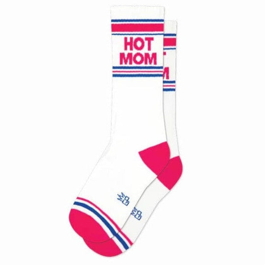 Hot Mom Unisex Crew Socks White