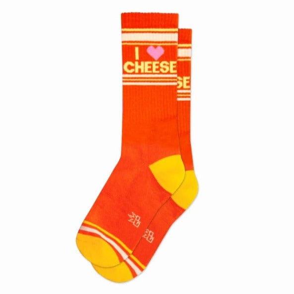 I Love Cheese Unisex Crew Socks Orange