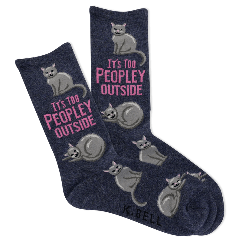 Too Peopley Women's Crew Socks Blue