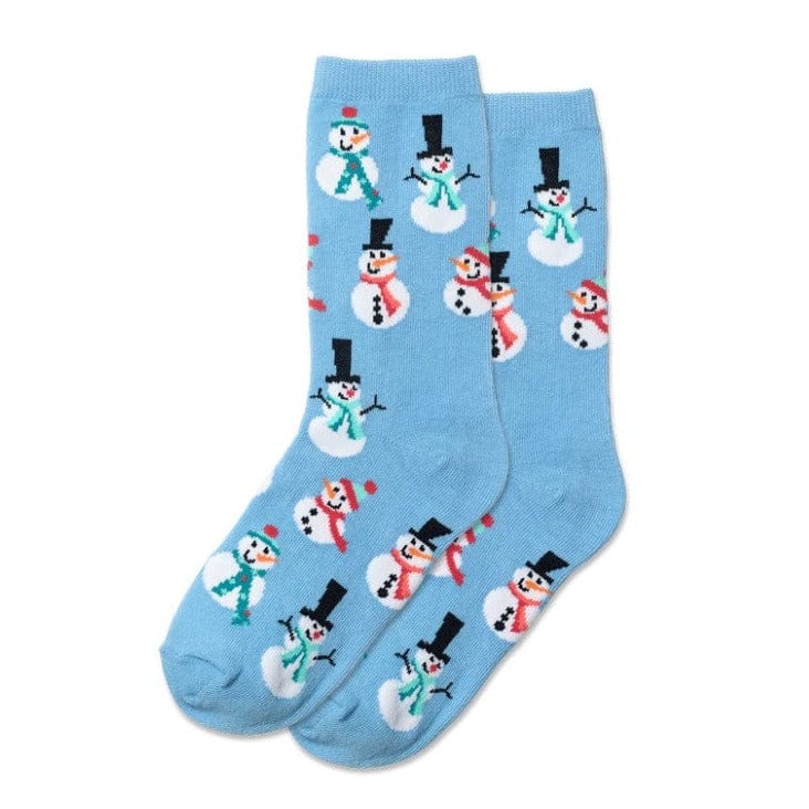 Snowmen Kid's Crew Socks Blue