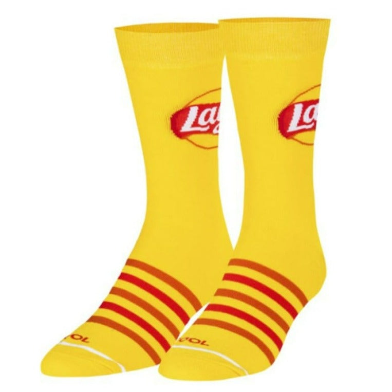 Lays Stripes Men&#39;s Crew Socks Yellow