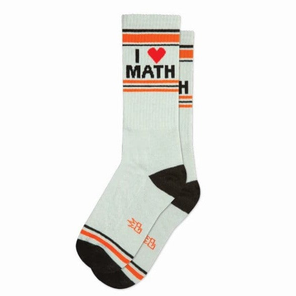 I Love Math Unisex Crew Socks Grey