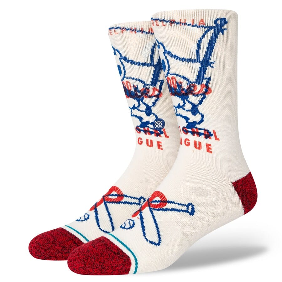 Phillies Hey Batter Crew Socks Ivory