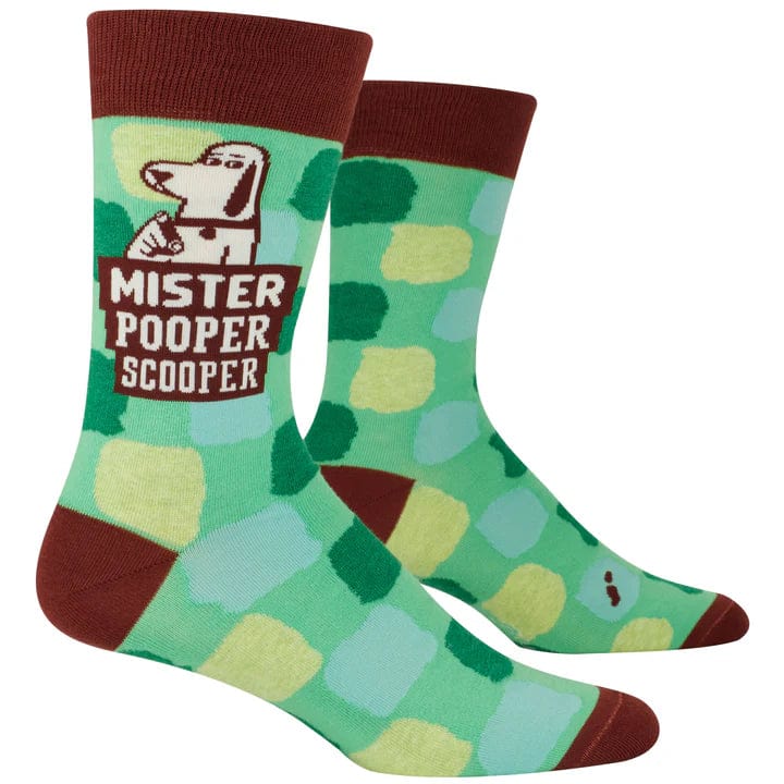 Mr. Pooper Scooper Men&#39;s Crew Socks Green