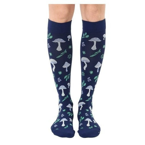 Mushroom Unisex Compression Socks Blue