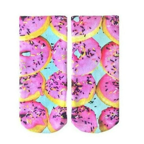 Pink Donuts Ankle Socks Blue