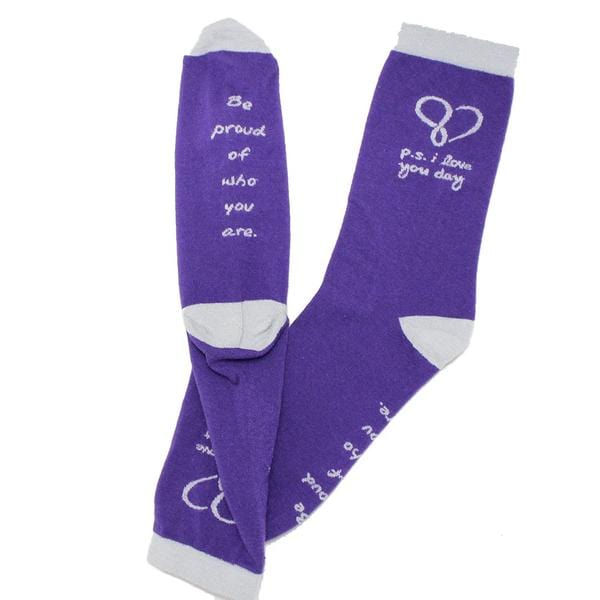 P.S. I Love You Day Crew Socks Purple / Medium
