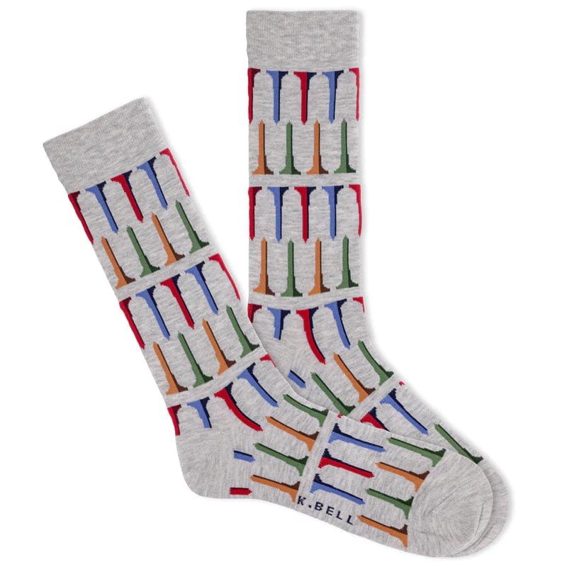Golf Tee Men's Crew Socks Grey