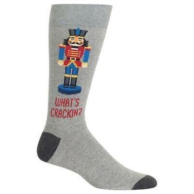 What&#39;s Crackin? Men&#39;s Crew Socks Grey