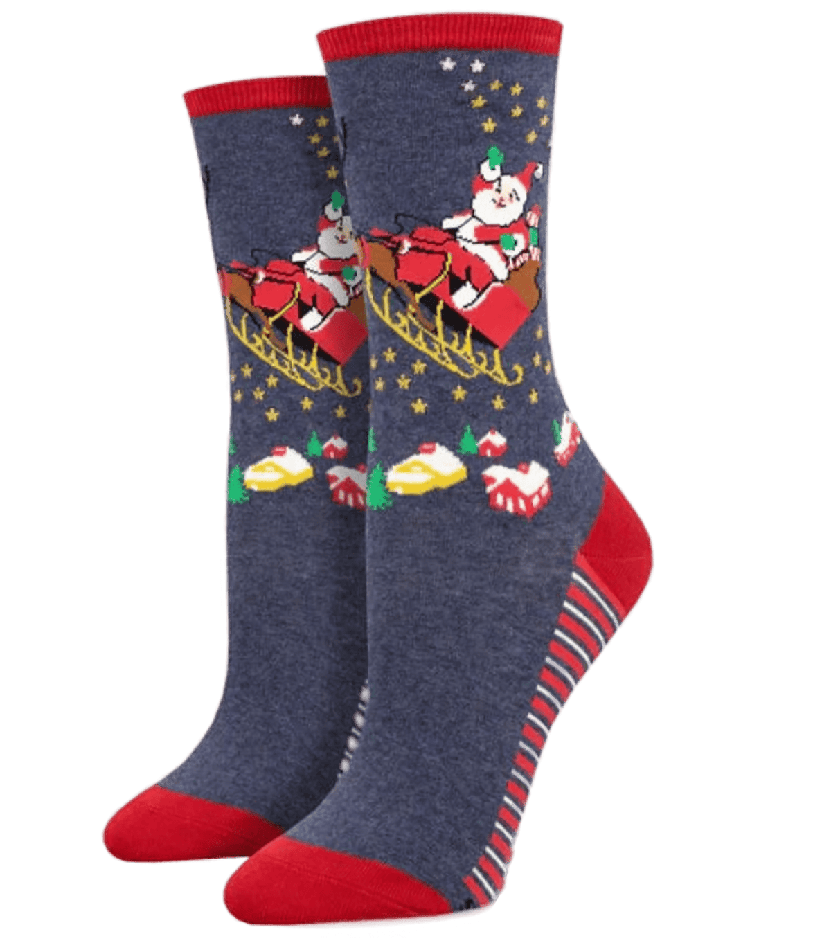 Sleighing It Women's Crew Sock Blue SockSmith
