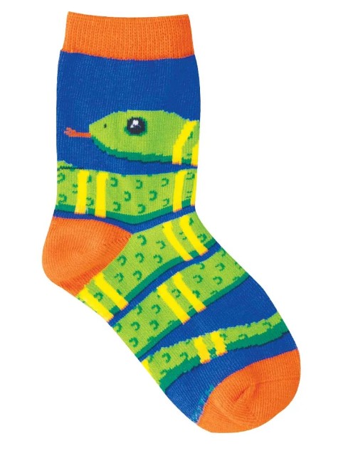 There's a Snake in my Shoes Children's Crew Sock Blue / Youth SockSmith