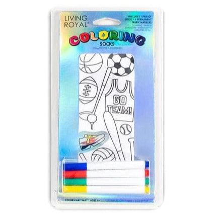 Sports Coloring Socks White