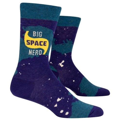 Big Space Nerd Men's Crew Socks Blue