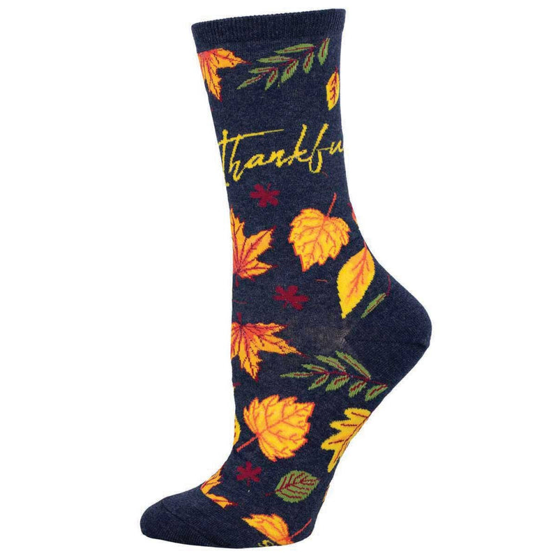 Thankful Crew Socks Navy SockSmith