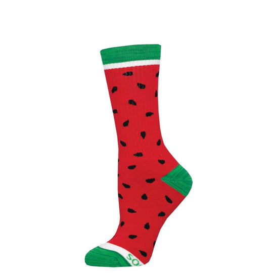 Watermelon Summer Athletic Crew Socks Red SockSmith