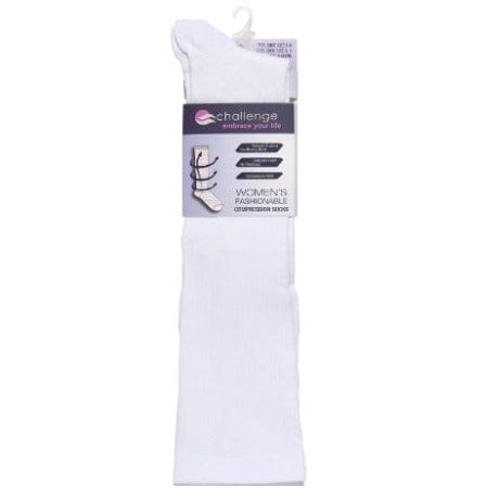 Solid White Compression Socks White