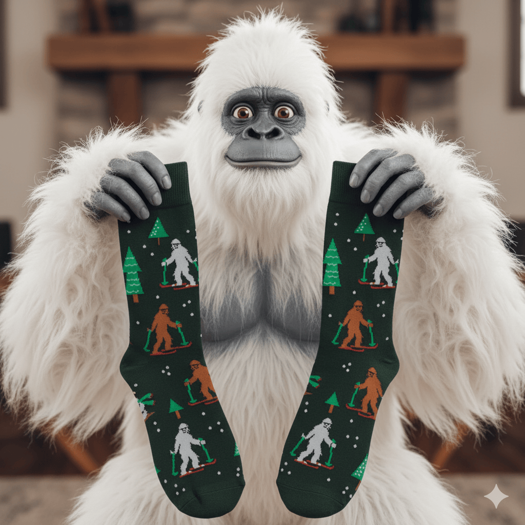 Ready Yeti Go! Men's Crew Socks Black Sock It To Me