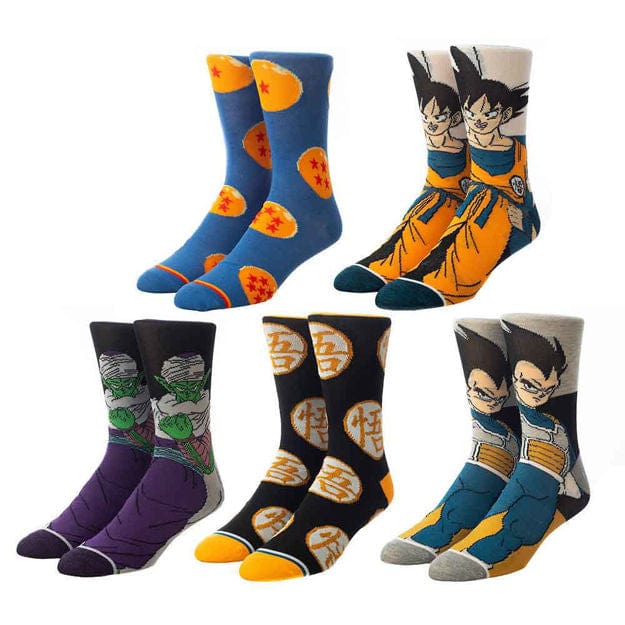 Dragon Ball Z 5 Pack of Men's Crew Socks Multi
