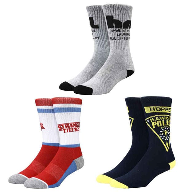 Stranger Things 3 Pack of Crew Socks Multi
