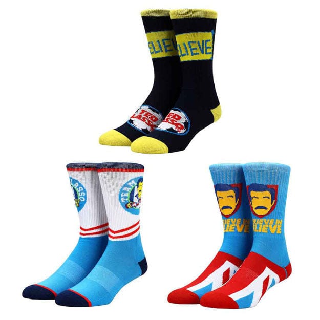 Ted Lasso Icons 3 Pack of Crew Socks Multi