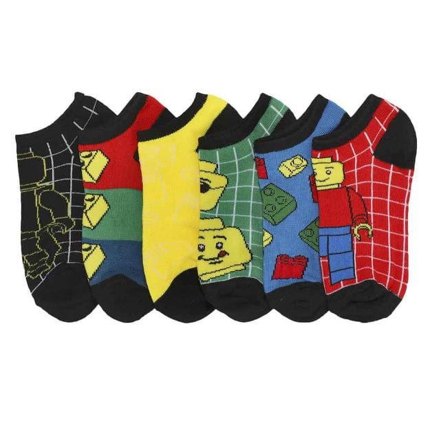 Lego Classic 6 Pack Kid's Ankle Socks Multi
