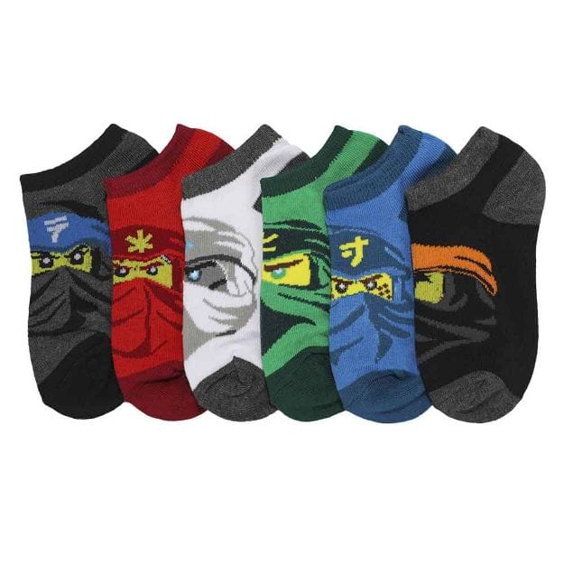 Lego Ninjago 6 Pack Kid's Ankle Socks Multi