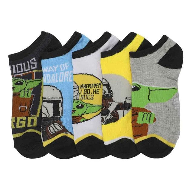 STAR WARS No Show Socken Für Jungen - 5er Pack Mit Mandalorian The Child Motiven, Weich Und Bequem